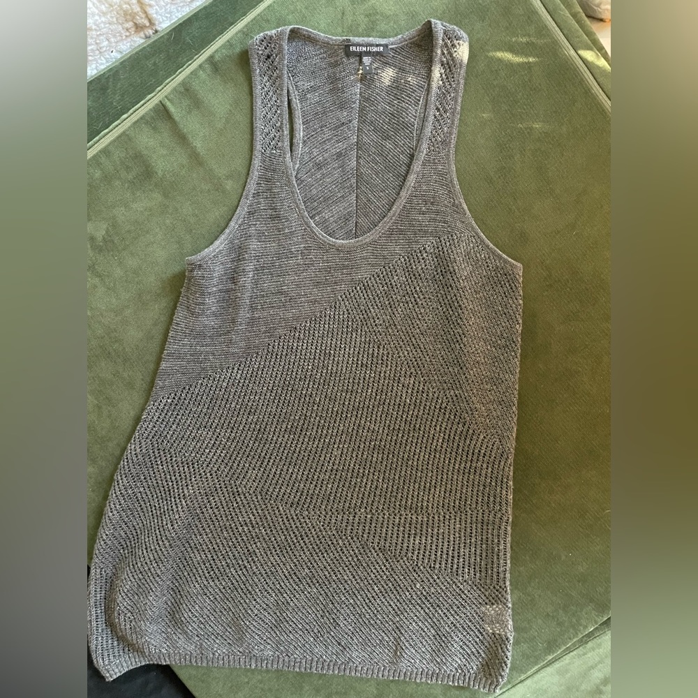 Eileen Fisher grey knit tank